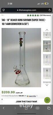 18 Thick Ass Glass TAG Beaker Bong And Large 4 Piece Rasta Santa Cruz Shredder