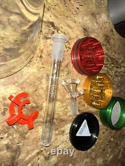 18 Thick Ass Glass TAG Beaker Bong And Large 4 Piece Rasta Santa Cruz Shredder