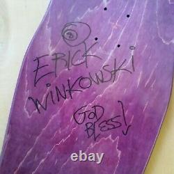 Autographed Erick Winkowski Santa Cruz Primeval Metal Glow Skateboard Deck