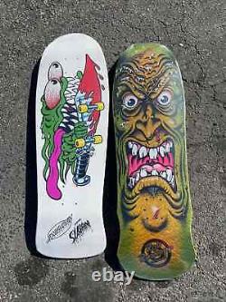 BOTH Santa Cruz Rob Roskopp and Slasher Signed Special Edition Skateboard Decks