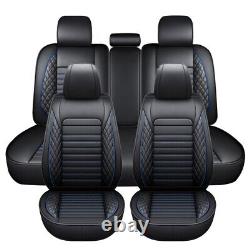 Car Front Rear Seat Covers for Hyundai Santa Cruz Elantra Leather Black×Blue