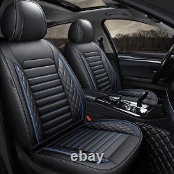 Car Front Rear Seat Covers for Hyundai Santa Cruz Elantra Leather Black×Blue