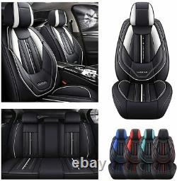 Car Front & Rear Seat Covers for Hyundai Santa Cruz Elantra Leather Black×White