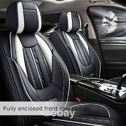 Car Front & Rear Seat Covers for Hyundai Santa Cruz Elantra Leather Black×White