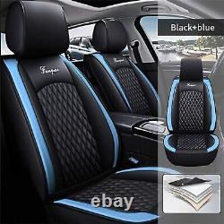 For Hyundai Santa Cruz Car Seat Cover Full Set Waterproof PU Leather Black Blue