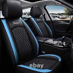 For Hyundai Santa Cruz Car Seat Cover Full Set Waterproof PU Leather Black Blue