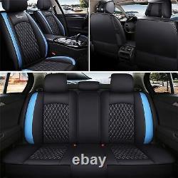 For Hyundai Santa Cruz Car Seat Cover Full Set Waterproof PU Leather Black Blue
