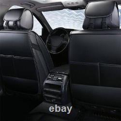 Front & Rear Car Seat Covers Fit for Hyundai Santa Cruz PU Leather Black×White