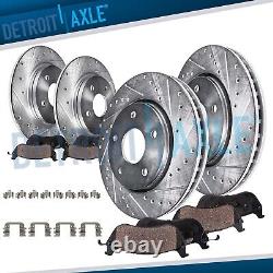 Front and Rear Drilled Disc Rotors Brake Pads for 2022 2023 Hyundai Santa Cruz