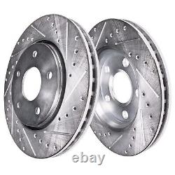 Front and Rear Drilled Disc Rotors Brake Pads for 2022 2023 Hyundai Santa Cruz