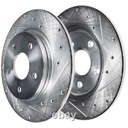 Front and Rear Drilled Disc Rotors Brake Pads for 2022 2023 Hyundai Santa Cruz