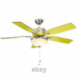 Hampton Bay Santa Cruz 52 in. Brushed Nickel Ceiling Fan with Light