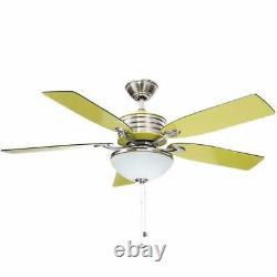 Hampton Bay Santa Cruz 52 in. Brushed Nickel Ceiling Fan with Light