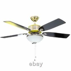 Hampton Bay Santa Cruz 52 in. Brushed Nickel Ceiling Fan with Light