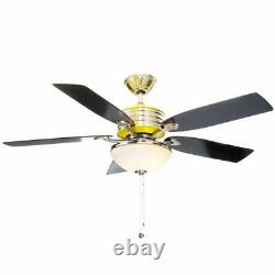 Hampton Bay Santa Cruz 52 in. Brushed Nickel Ceiling Fan with Light