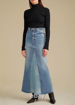 Khaite Nwt $480 Two-tone Magdalena Denim Skirt In Santa Cruz (current!) 26