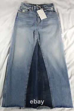 Khaite Nwt $480 Two-tone Magdalena Denim Skirt In Santa Cruz (current!) 26