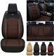 Luxury Front & Rear Car Seat Covers for Hyundai Santa Cruz Leather Black+Coffee