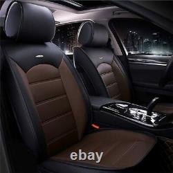 Luxury Front & Rear Car Seat Covers for Hyundai Santa Cruz Leather Black+Coffee