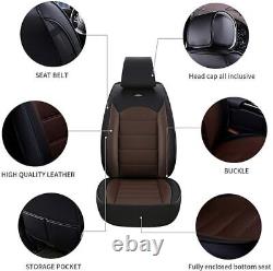 Luxury Front & Rear Car Seat Covers for Hyundai Santa Cruz Leather Black+Coffee