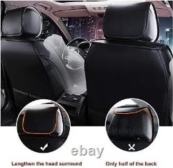 Luxury Front & Rear Car Seat Covers for Hyundai Santa Cruz Leather Black+Coffee