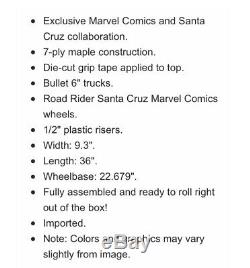 Marvel x Santa Cruz Wolverine Hand 36 Longboard Complete