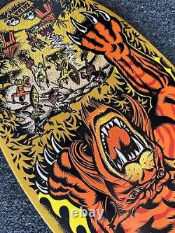 NEW! Santa Cruz SALBA Tiger Skateboard Deck Reissue Steve Alba Rare -YELLOW