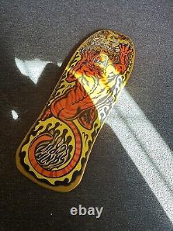 NEW! Santa Cruz SALBA Tiger Skateboard Deck Reissue Steve Alba Rare -YELLOW