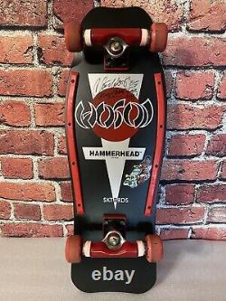 NOS Hosoi Signed PAT PEND 1985 OG Hammerhead Complete Skateboard Deck Santa Cruz