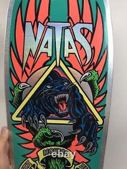 Natas Kaupas Santa Cruz Blind Bag Skateboard Deck, Prismatic Foil Teal Green