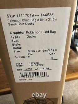 Pokémon Santa Cruz Skateboard Blind Bags 5 Decks Still Factory Sealed