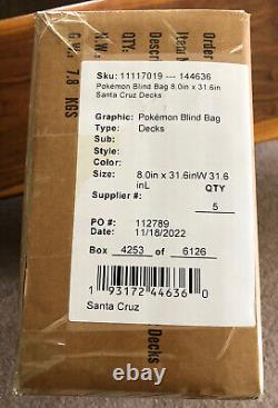 Pokémon Santa Cruz Skateboard Blind Bags 5 Decks Still Factory Sealed