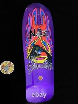 RARE Natas Kaupas Santa Cruz Evil Cat Skateboard Deck Purple Rare Metallic