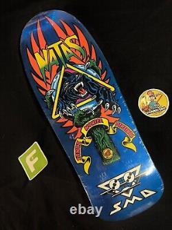 RARE Natas Kaupas Santa Cruz Skateboard Deck Panther Blue Panther SMA Shaped