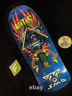 RARE Natas Kaupas Santa Cruz Skateboard Deck Panther Blue Panther SMA Shaped
