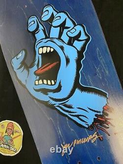 RARE SIGNED Santa Cruz Jim Philips Screaming Hand Skateboard Deck LIMITED 175