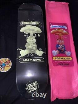 RARE Santa Cruz Garbage Pail Kids Adam Bomb Topps Nuclear Glow Skateboard Deck