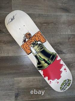 RARE Santa Cruz SIGNED Tom Asta Liberty Bell Pro Skateboard Deck Discontinued