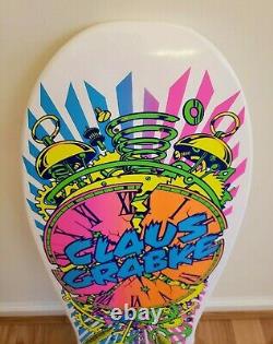 Rare Santa Cruz Claus Grabke Reissue Skateboard Deck Clock Exploding white new