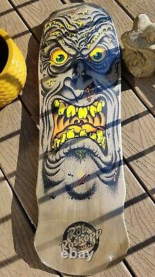 Rob Roskopp Face Santa Cruz Skateboard Deck Dark Natural Stain Jim Phillips Art