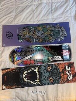 SANTA CRUZ GODZILLA GODZILLA REAPER SKATEBOARD DECK LTD TO 300 Plus Grip Tapes