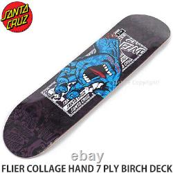 SANTA CRUZ skateboard deck FLIER COLLAGE HAND screaming hand 7.75in New from JP