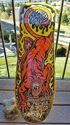 Salba Tiger Santa Cruz Skateboard Deck Yellow Reissue Steve Alba Jim Phillips