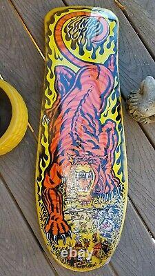 Salba Tiger Santa Cruz Skateboard Deck Yellow Reissue Steve Alba Jim Phillips