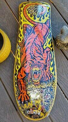 Salba Tiger Santa Cruz Skateboard Deck Yellow Reissue Steve Alba Jim Phillips