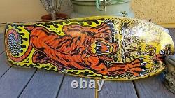 Salba Tiger Santa Cruz Skateboard Deck Yellow Reissue Steve Alba Jim Phillips