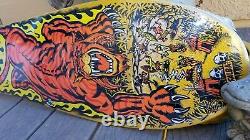 Salba Tiger Santa Cruz Skateboard Deck Yellow Reissue Steve Alba Jim Phillips