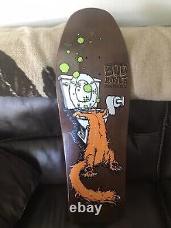 Santa Cruz Bod Boyle SICK CAT Reissue Skateboard Deck BROWN STAIN