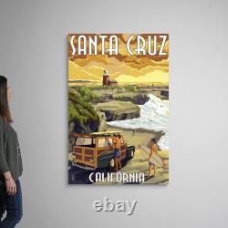 Santa Cruz, California Woody and Canvas Wall Art Print, Home Decor