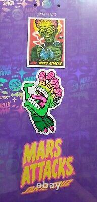 Santa Cruz Mars Attacks Atomic Illusion #7 8.25 Blacklight Skate Deck Flawless